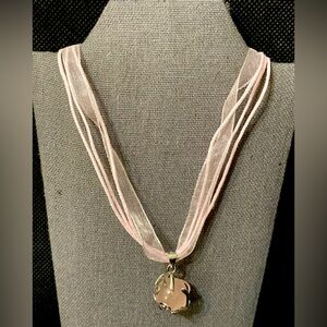 Vintage Sterling 925 pendant with Madagascar Rose Crystal & pink necklace
